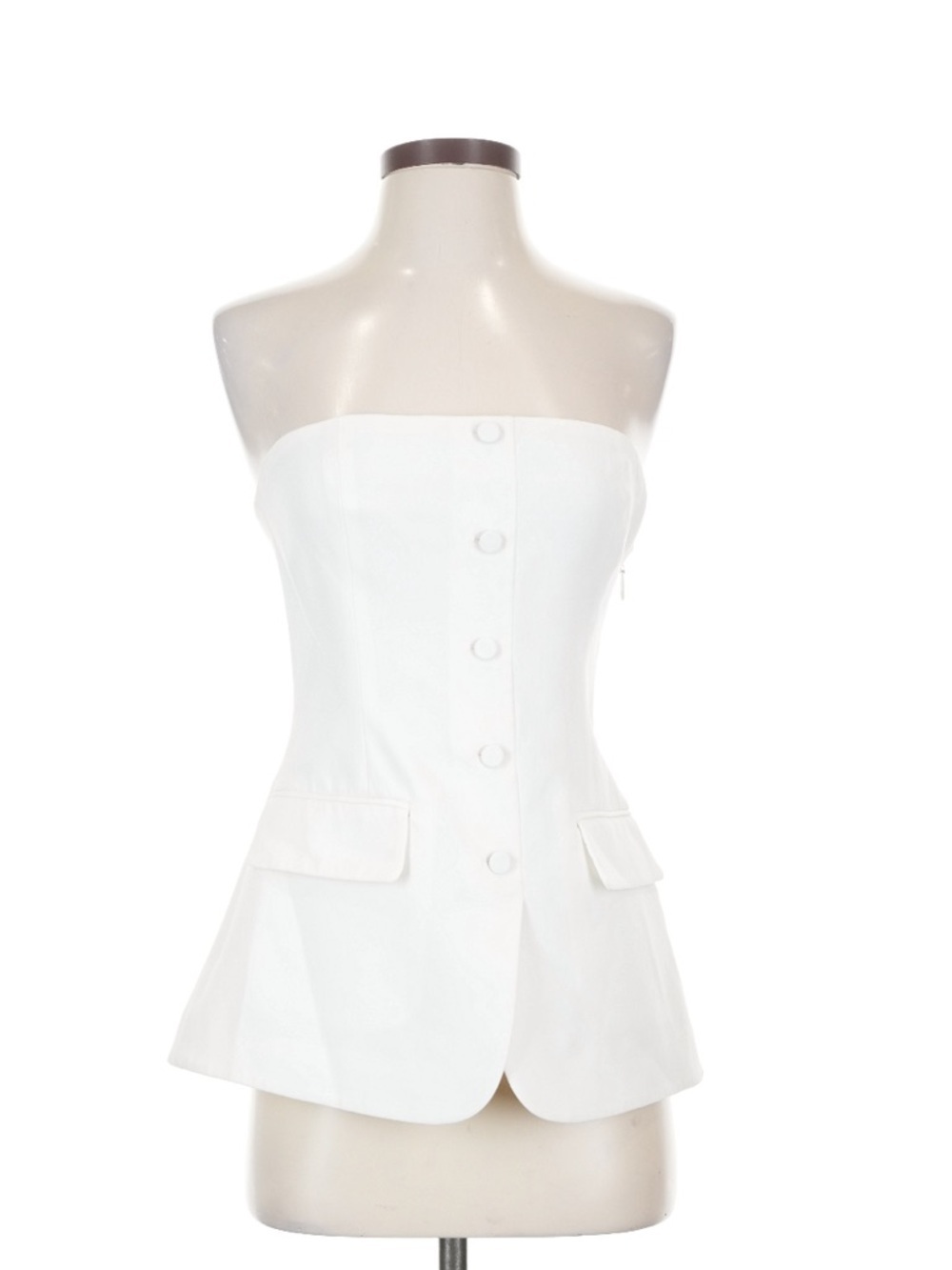 BABATON Insider Tube Top Light Birch Strapless White Tailored Bustier Top $138 4